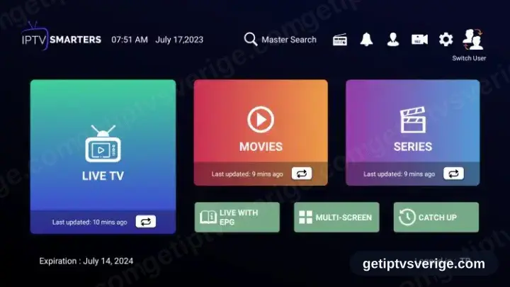 IPTV Smarters Pro med kanallistan inläst